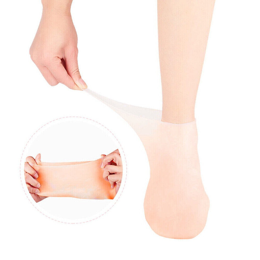 2 Pairs Reusable Silicone Socks Foot Moisturizing Socks Gel Socks for EU 35-39