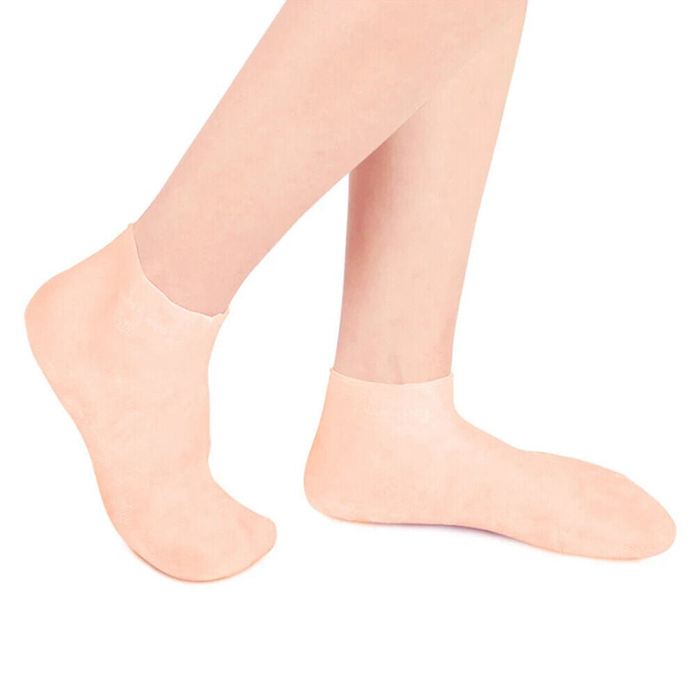 2 Pairs Reusable Silicone Socks Foot Moisturizing Socks Gel Socks for EU 37-43