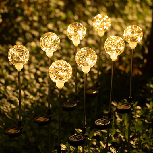4Pcs Solar Globe Light Water-resistant Yard Stake Light Garden Landscape Light