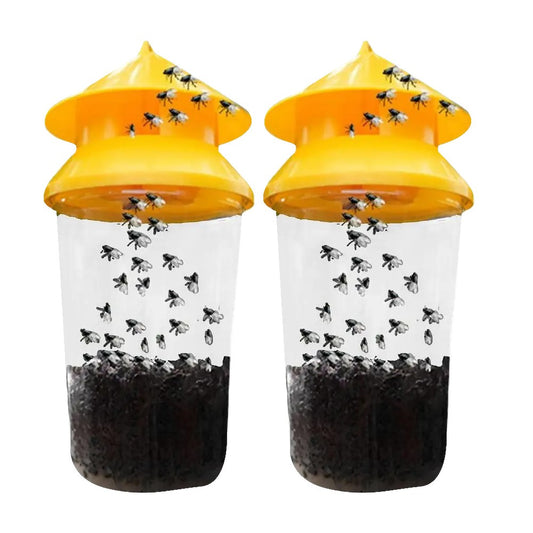 2Pcs Reusable Fruit Fly Trap Catcher for Outdoor Camping Yard