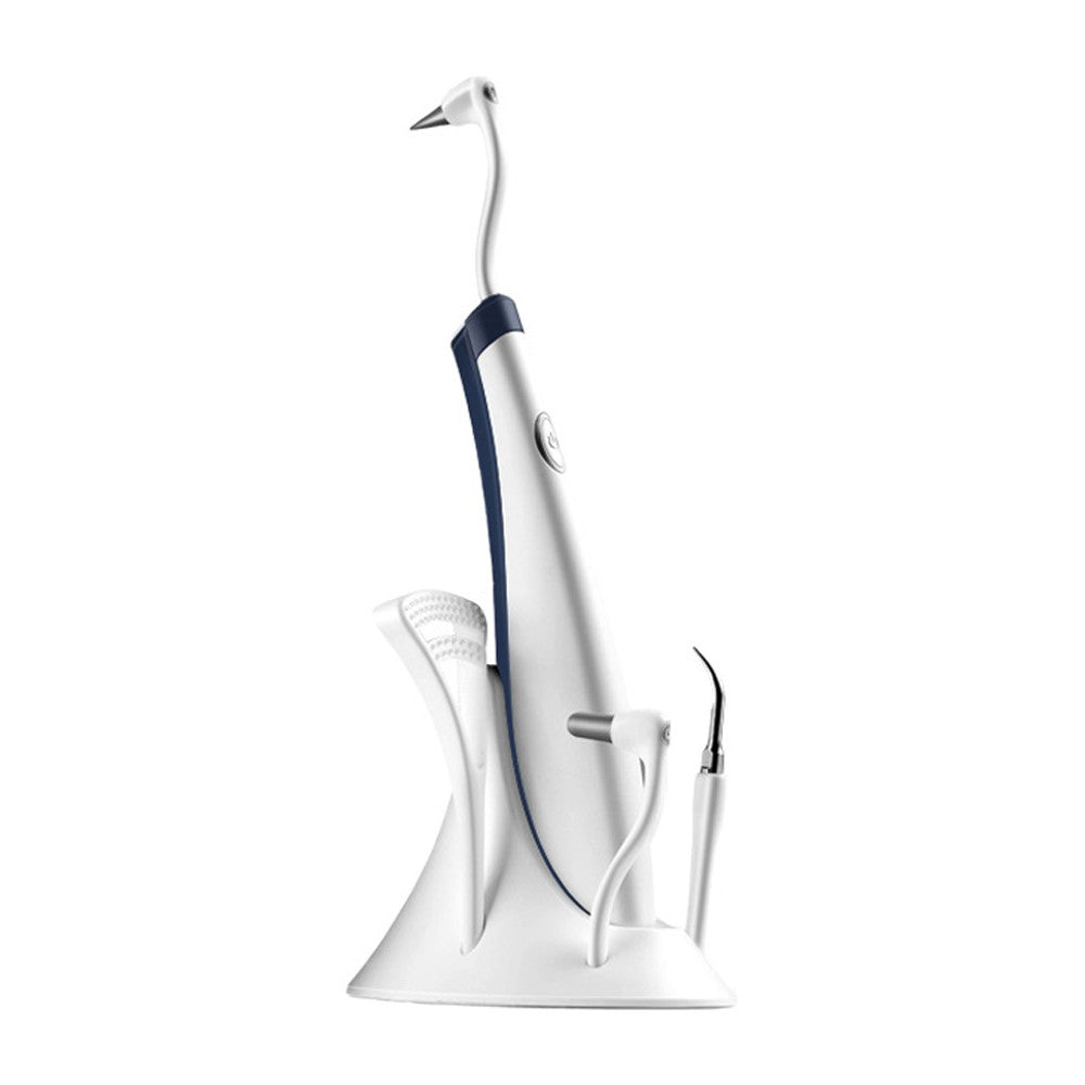 Electric Dental Calculus Remover Teeth Cleaner with 5 Cleaning Heads - White