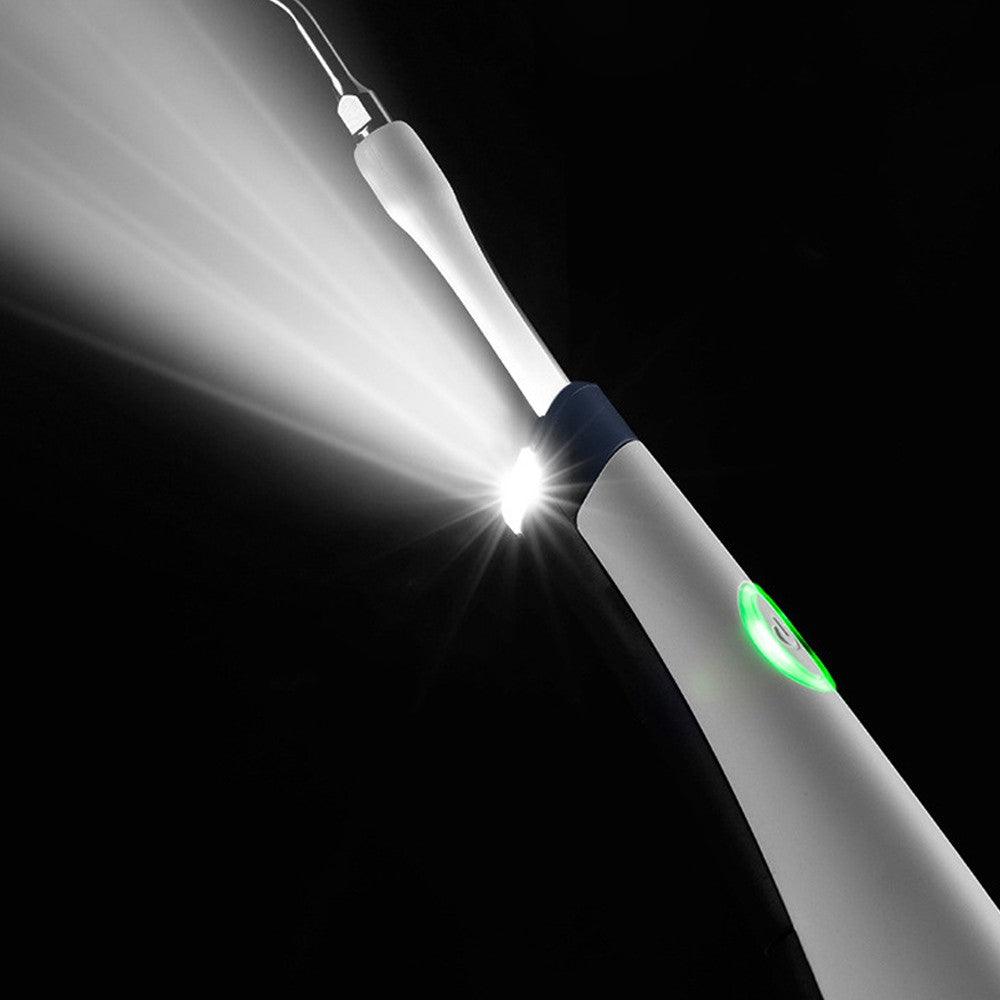 Electric Dental Calculus Remover Teeth Cleaner with 5 Cleaning Heads - White