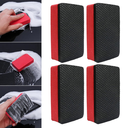 4Pcs Car Wash Cleaner Clay Bar EVA Block Cleaning Eraser Wax Polish Pad