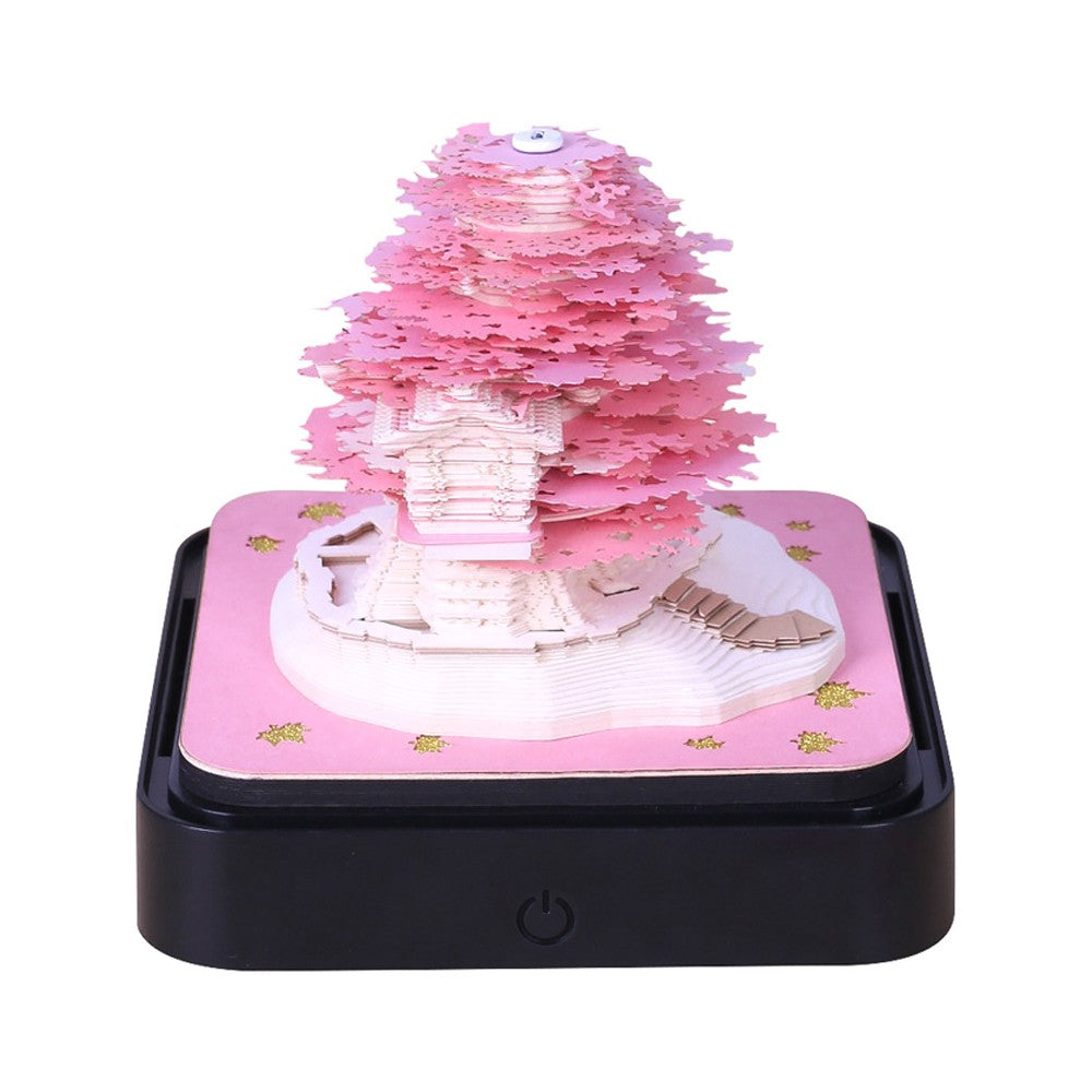 3D Calendar Memo Pad Art Notepad Paper DIY Creative Decorative - Pink Tree