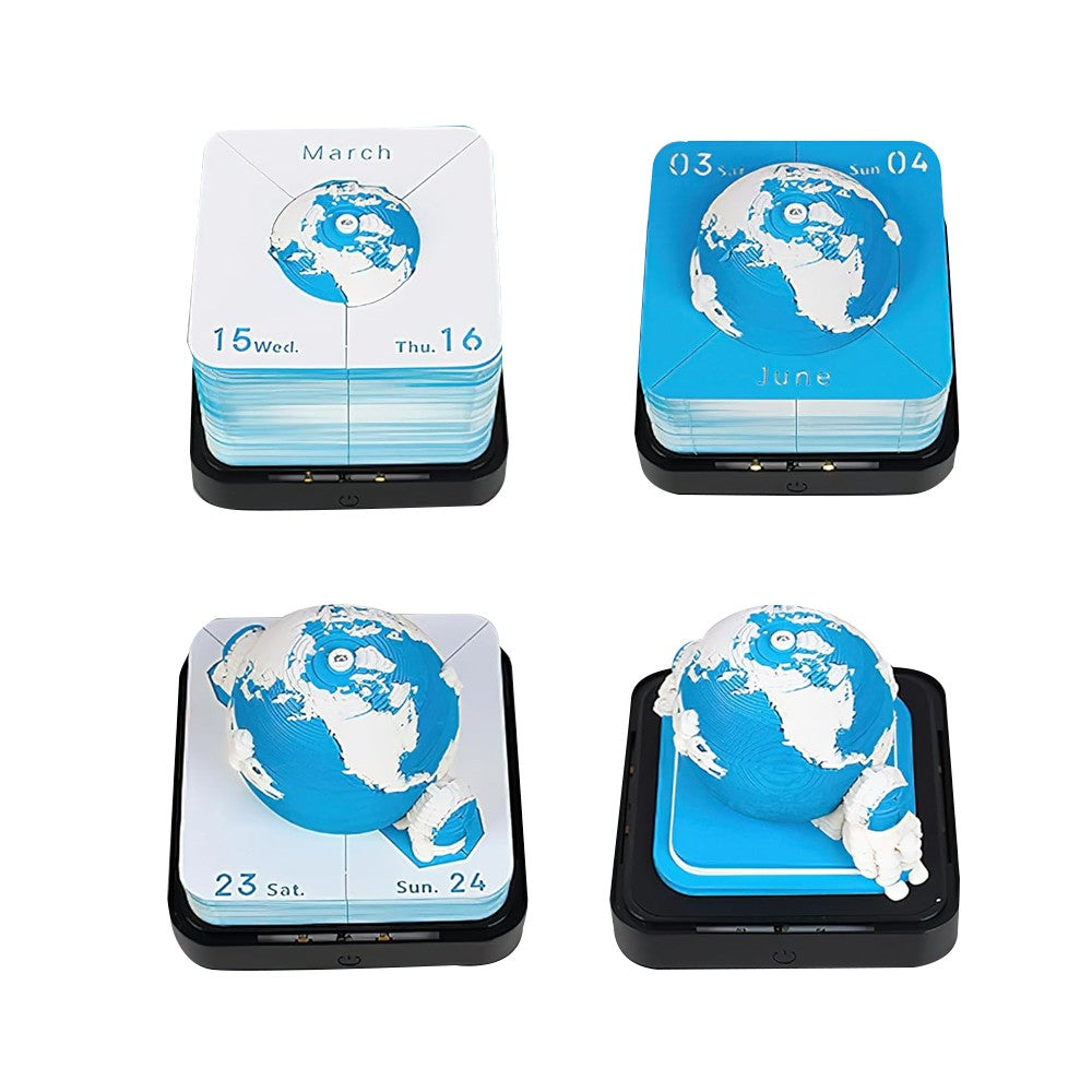 3D Calendar Memo Pad Art Notepad Paper DIY Creative Decorative - Blue Earth