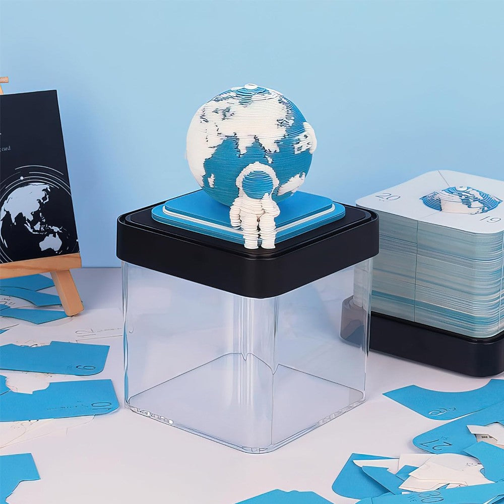 3D Calendar Memo Pad Art Notepad Paper DIY Creative Decorative - Blue Earth