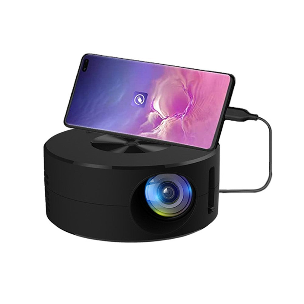 Portable Smart Projector Mini Home Projector for Smartphone - Black