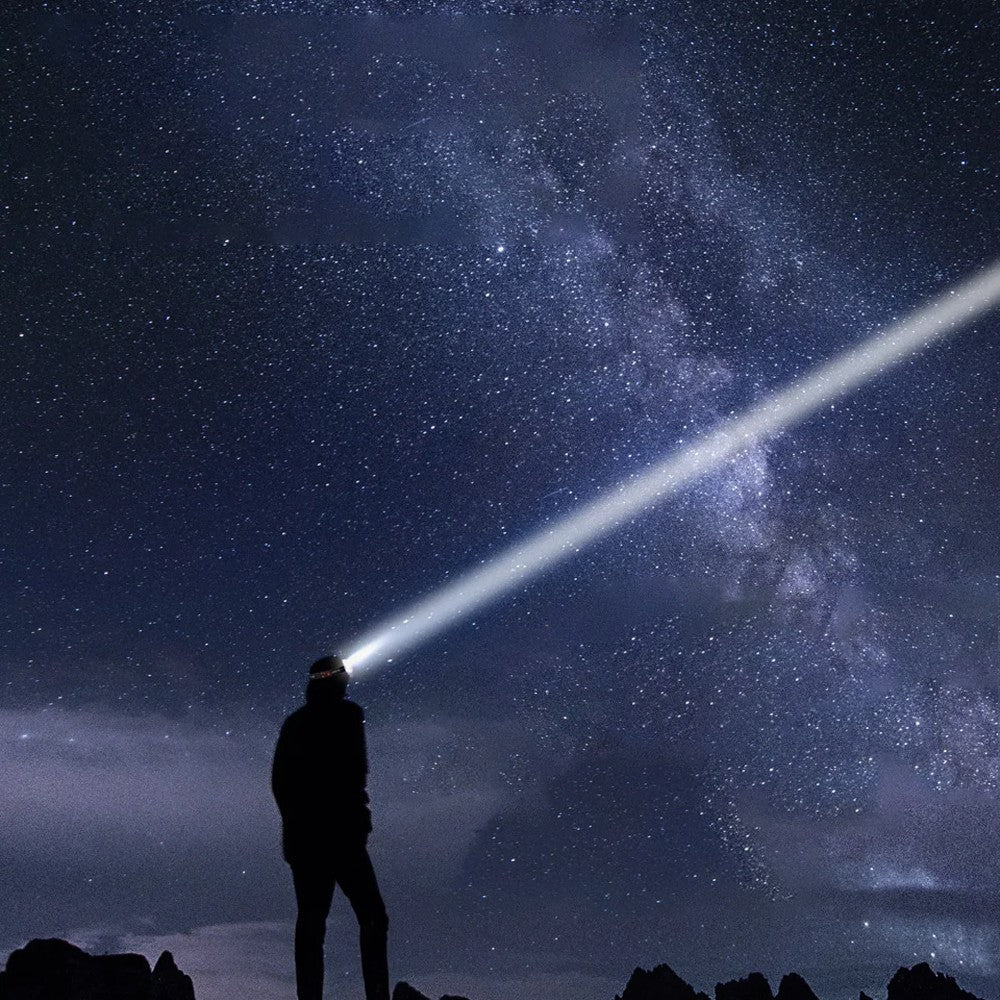 1Pc USB Rechargeable Headlamp Head Torch for Hiking Night Fishing Cycling