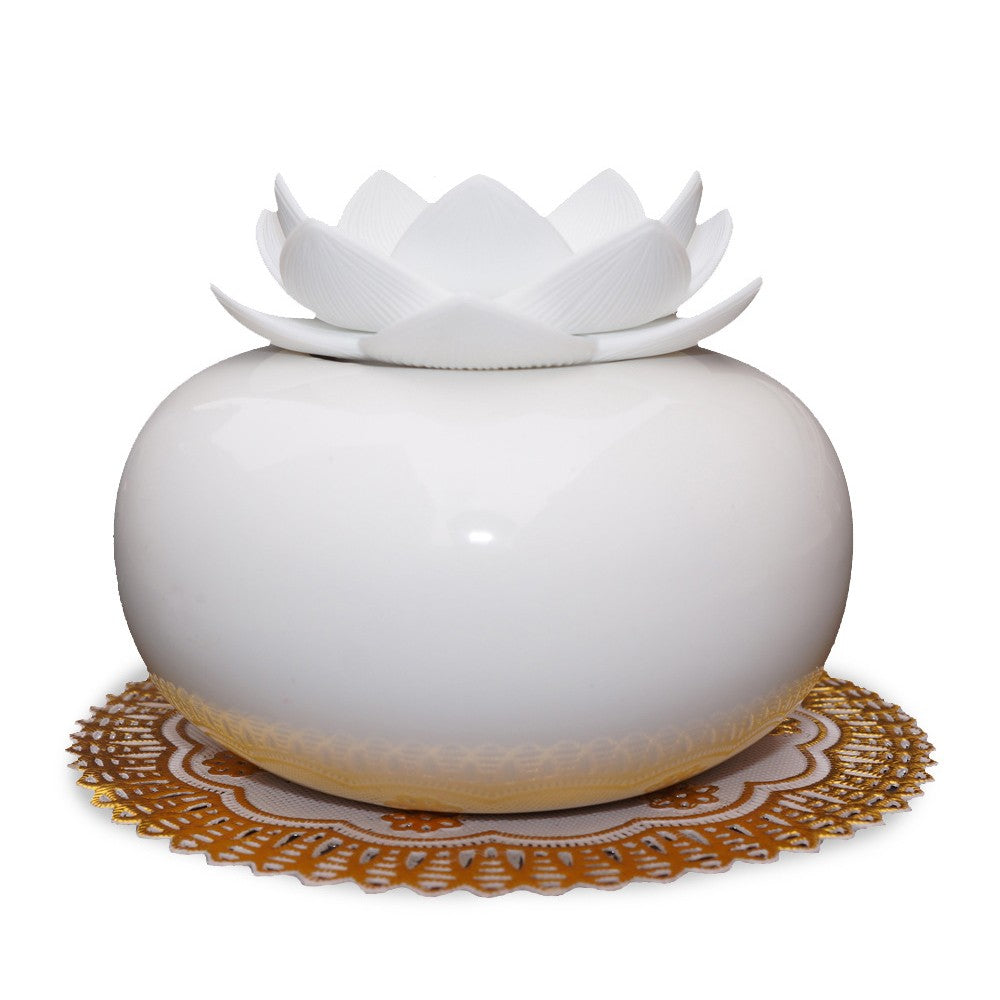 Lotus-shaped Air Humidifier Ceramic Aroma Diffuser Aromatherapy Machine