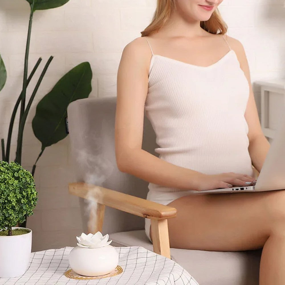 Lotus-shaped Air Humidifier Ceramic Aroma Diffuser Aromatherapy Machine