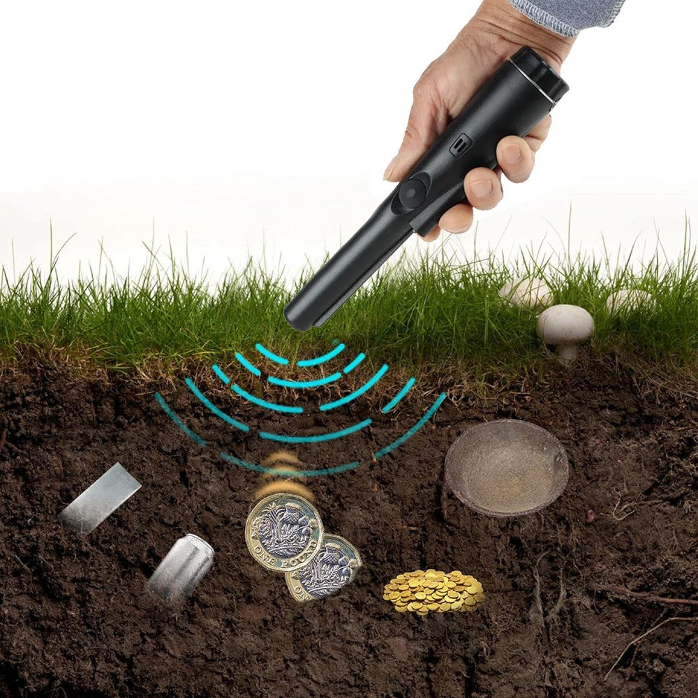 Handheld Metal Detector Automatic Pinpointer for Treasure Hunter - Black