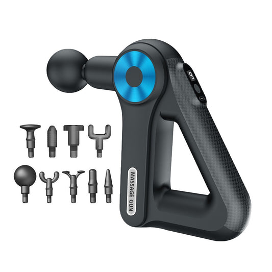 Electric Muscle Massage Gun Massager with 9 Massage Heads - Black with Blue