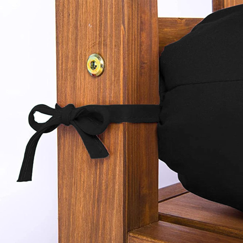 Water Resistant Outdoor Bench Cushion with Backrest Swing Seat Cushion Black 120x100x8cm