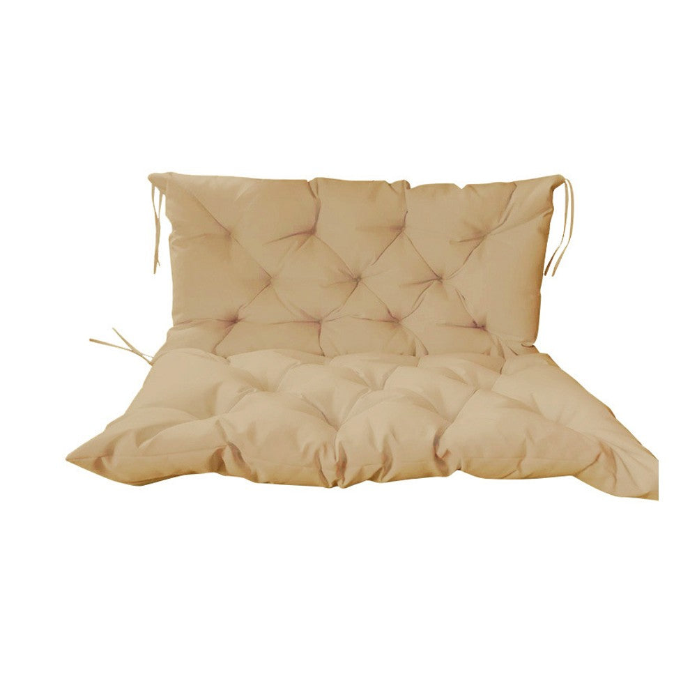 Water Resistant Outdoor Bench Cushion with Backrest Swing Seat Cushion Camel 120x100x8cm