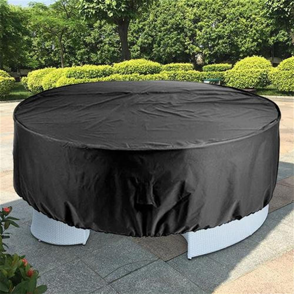 185x110cm Round Outdoor Furniture Cover Water-resistant Oxford Cloth Dust Cover