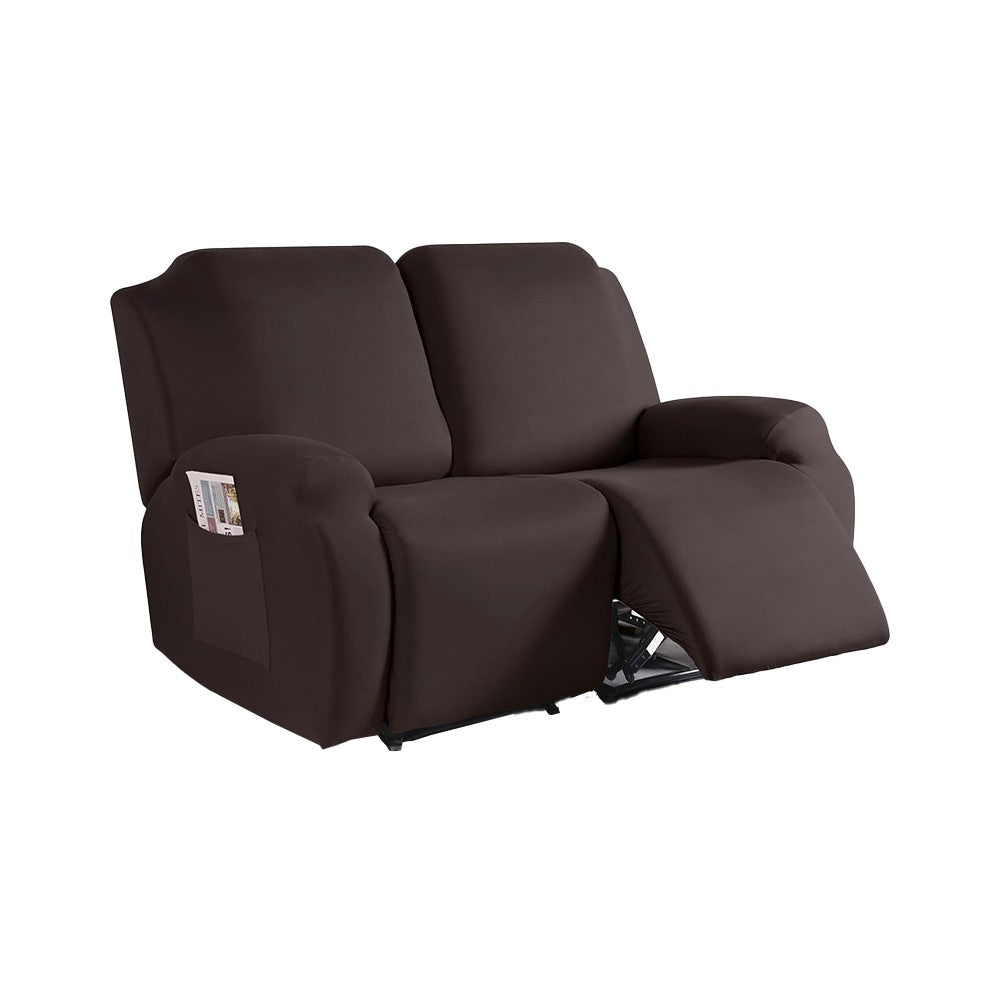 Stretch Recliner Cover with Side Pocket Reclining Chair Slipcover for 2 Seater Coffee