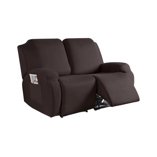 Stretch Recliner Cover with Side Pocket Reclining Chair Slipcover for 2 Seater Coffee