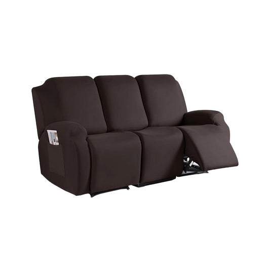 Stretch Recliner Cover with Side Pocket Reclining Chair Slipcover for 3 Seater Coffee