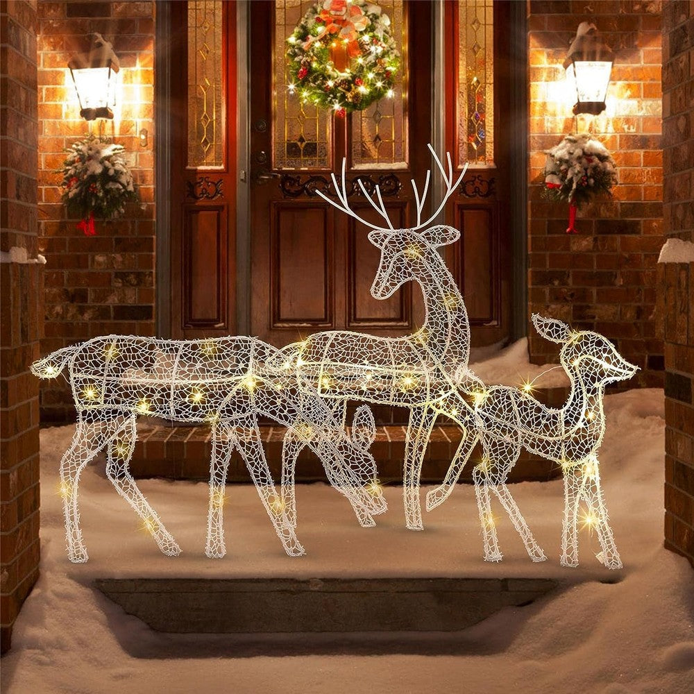 1Pc Little Deer Christmas Decoration with String Light Home Yard Decor