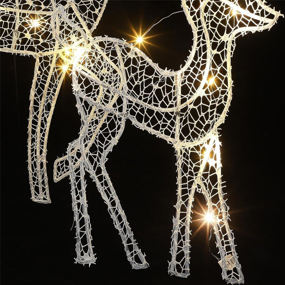 1Pc Little Deer Christmas Decoration with String Light Home Yard Decor