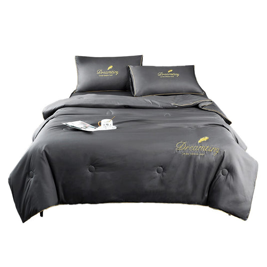 200x150cm 4-Piece Summer Cool Feeling Bedding Set Cooling Quilt Blanket - Grey