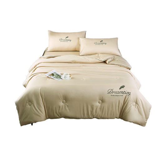 200x150cm 4-Piece Summer Cool Feeling Bedding Set Cooling Quilt Blanket - Khaki