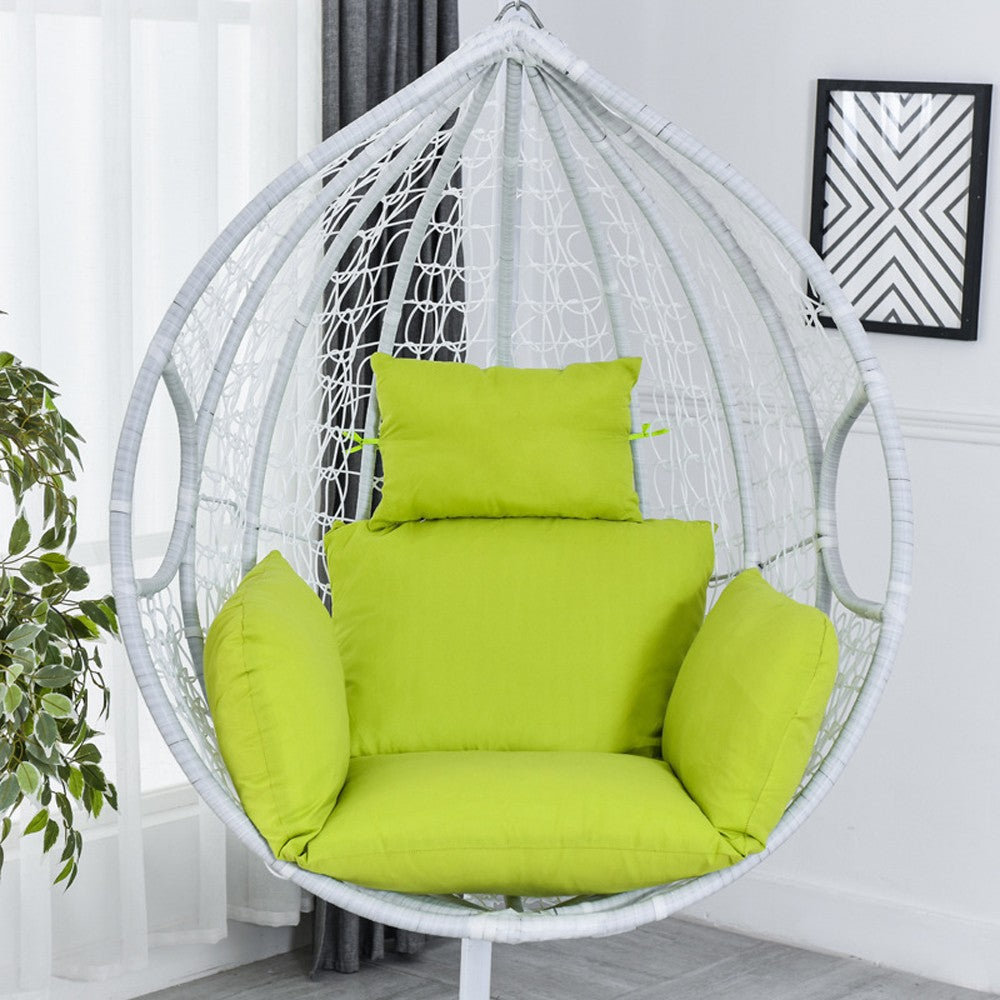 Hanging Egg Chair Cushion Swing Chair Seat Cushion Pad with Headrest - Green