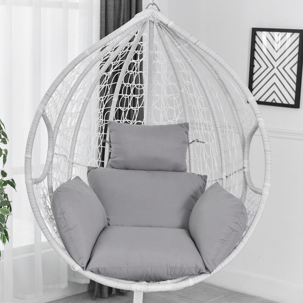 Hanging Egg Chair Cushion Swing Chair Seat Cushion Pad with Headrest - Grey