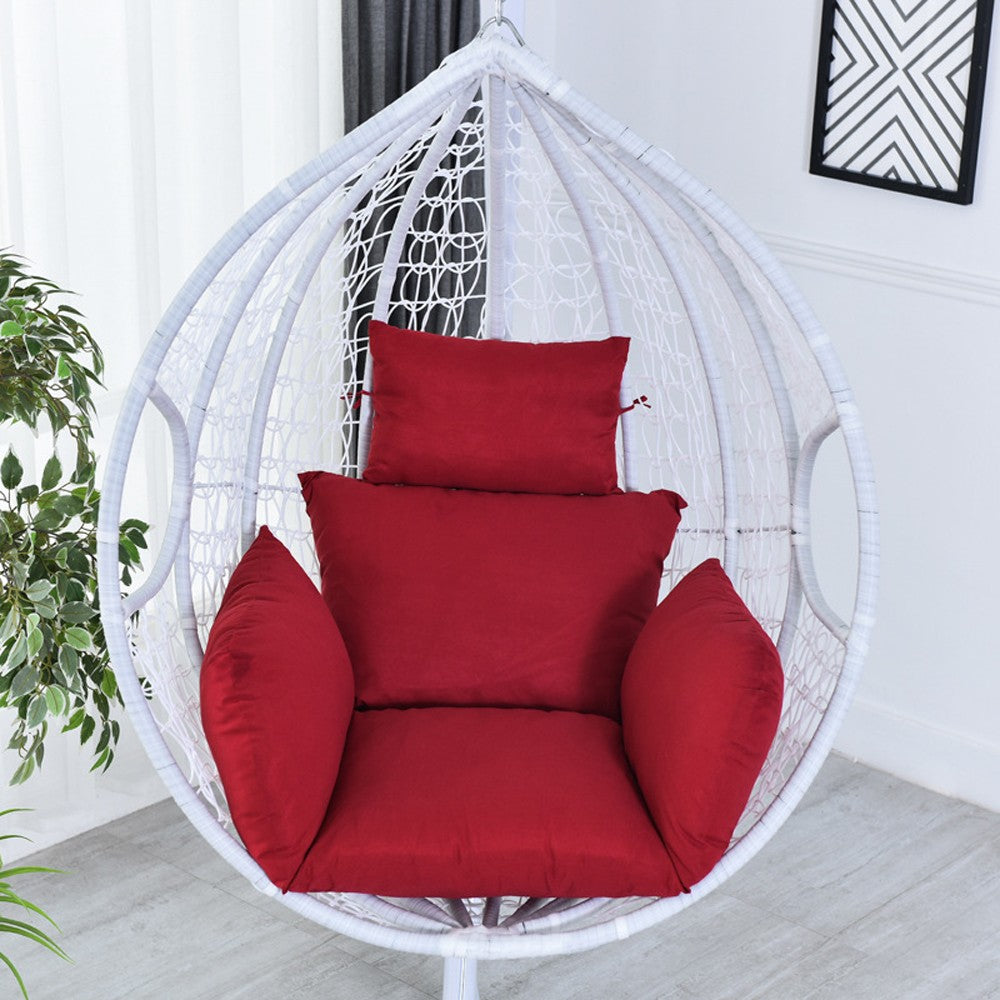 Hanging Egg Chair Cushion Swing Chair Seat Cushion Pad with Headrest - Red