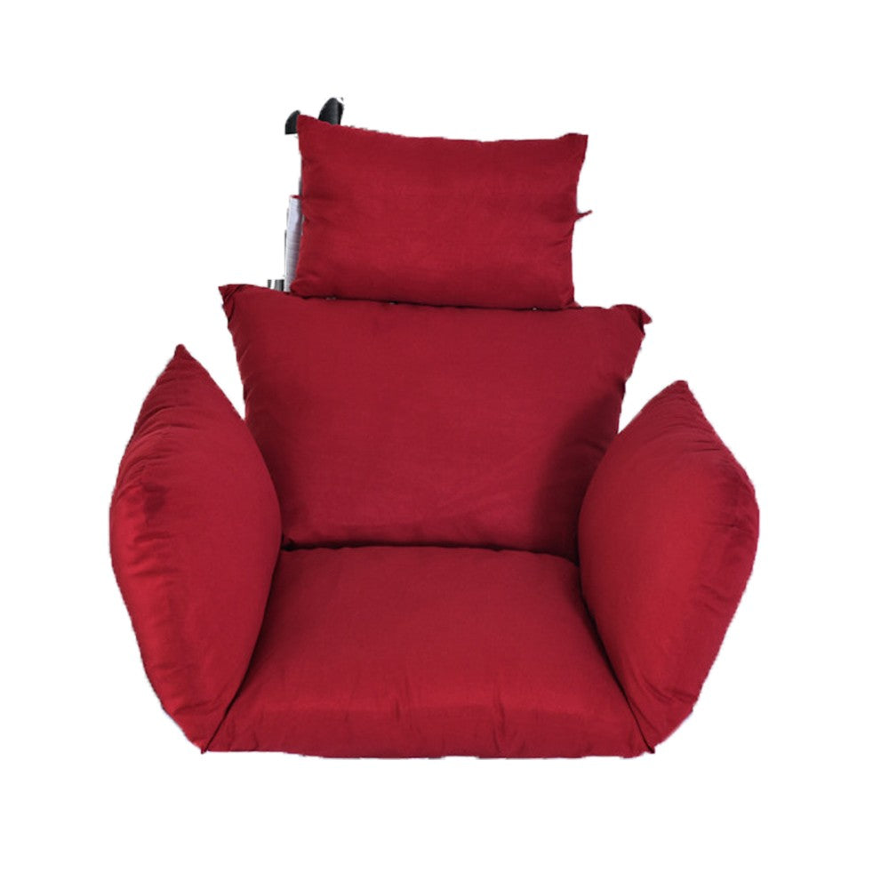 Hanging Egg Chair Cushion Swing Chair Seat Cushion Pad with Headrest - Red