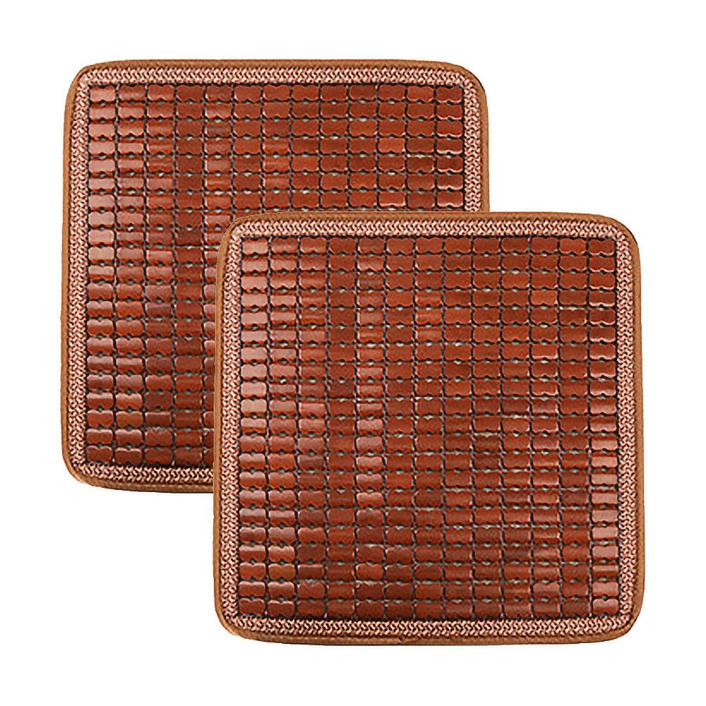 2Pcs Bamboo Summer Car Seat Cushion Cooling Auto Seat Covers - Brown