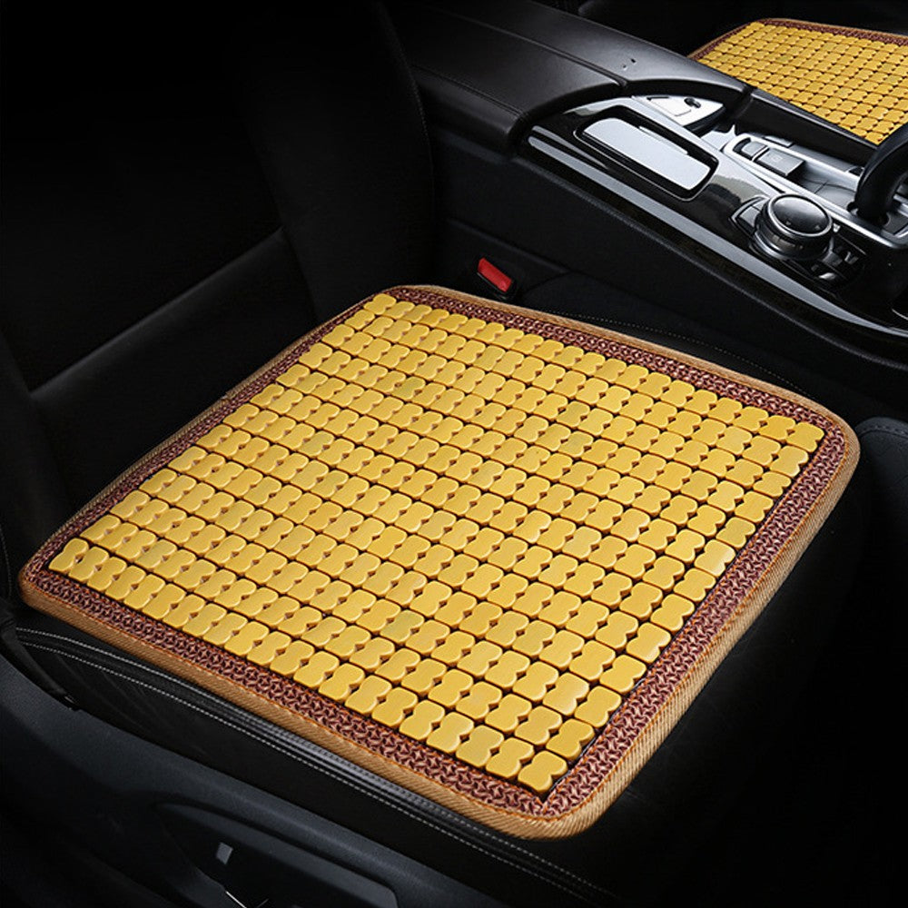2Pcs Bamboo Summer Car Seat Cushion Cooling Auto Seat Covers - Yellow
