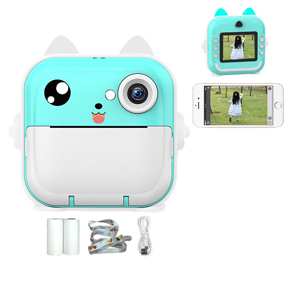 Kids Instant Print Camera with 2 Rolls of Print Paper - Style 1 Blue