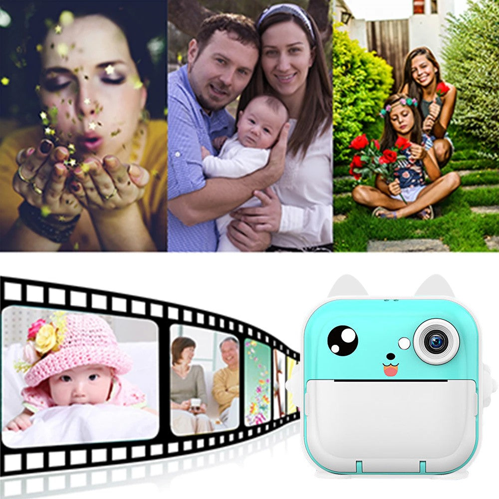 Kids Instant Print Camera with 2 Rolls of Print Paper - Style 1 Blue