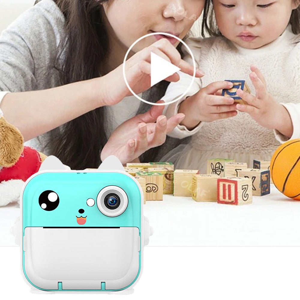 Kids Instant Print Camera with 2 Rolls of Print Paper - Style 1 Blue
