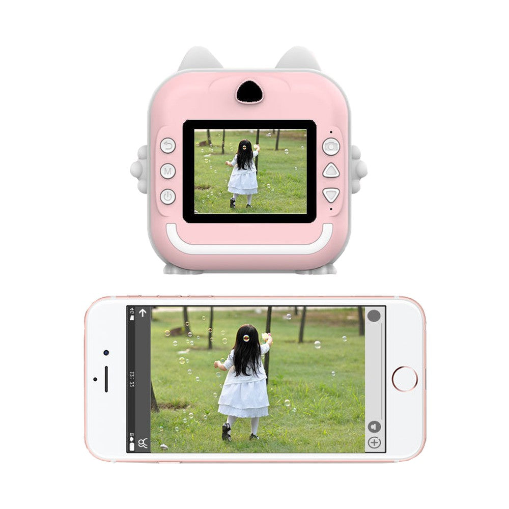 Kids Instant Print Camera with 2 Rolls of Print Paper - Style 1 Pink