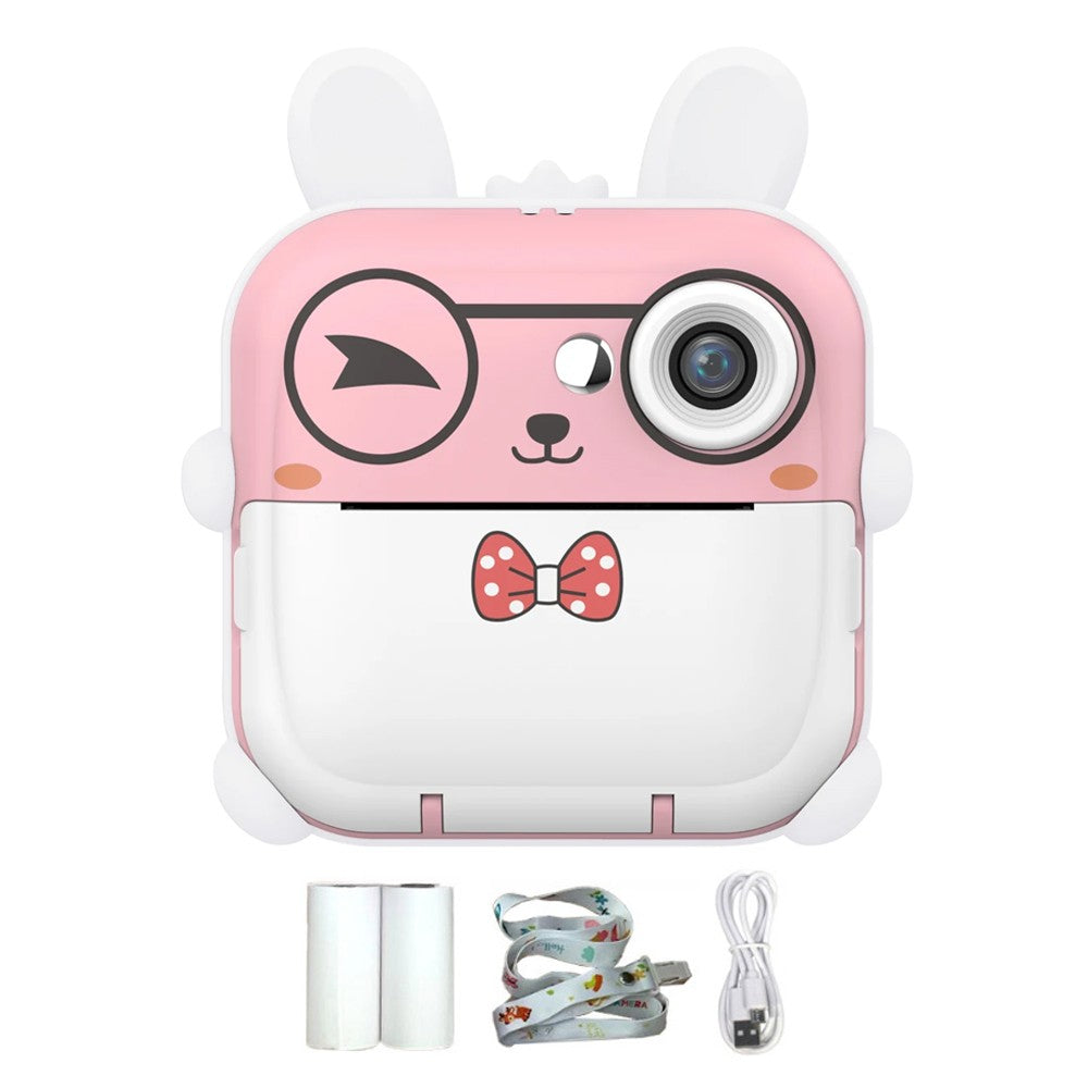 Kids Instant Print Camera with 2 Rolls of Print Paper - Style 2 Pink