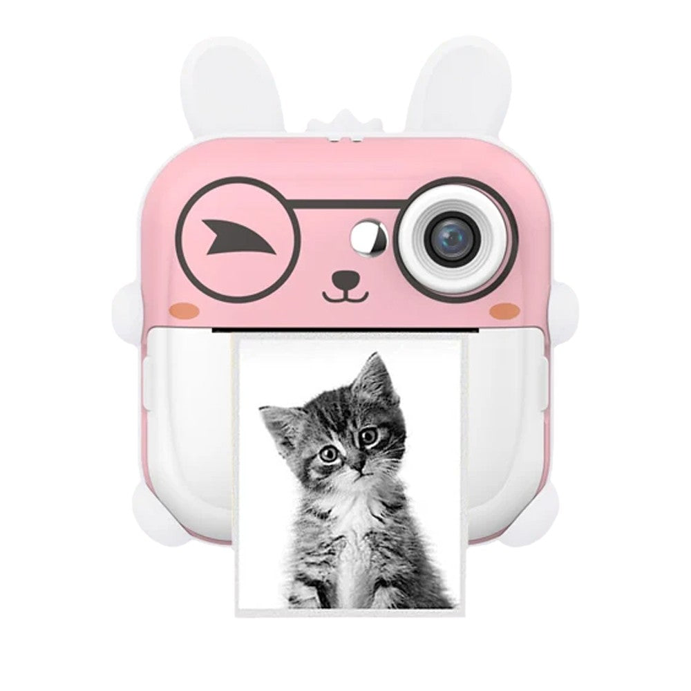 Kids Instant Print Camera with 2 Rolls of Print Paper - Style 2 Pink