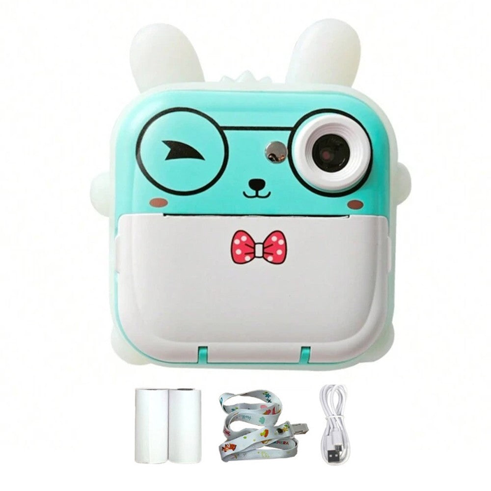 Kids Instant Print Camera with 2 Rolls of Print Paper - Style 2 Blue