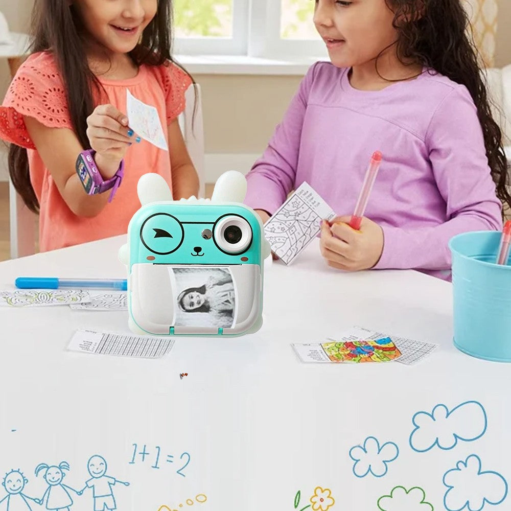 Kids Instant Print Camera with 2 Rolls of Print Paper - Style 2 Blue