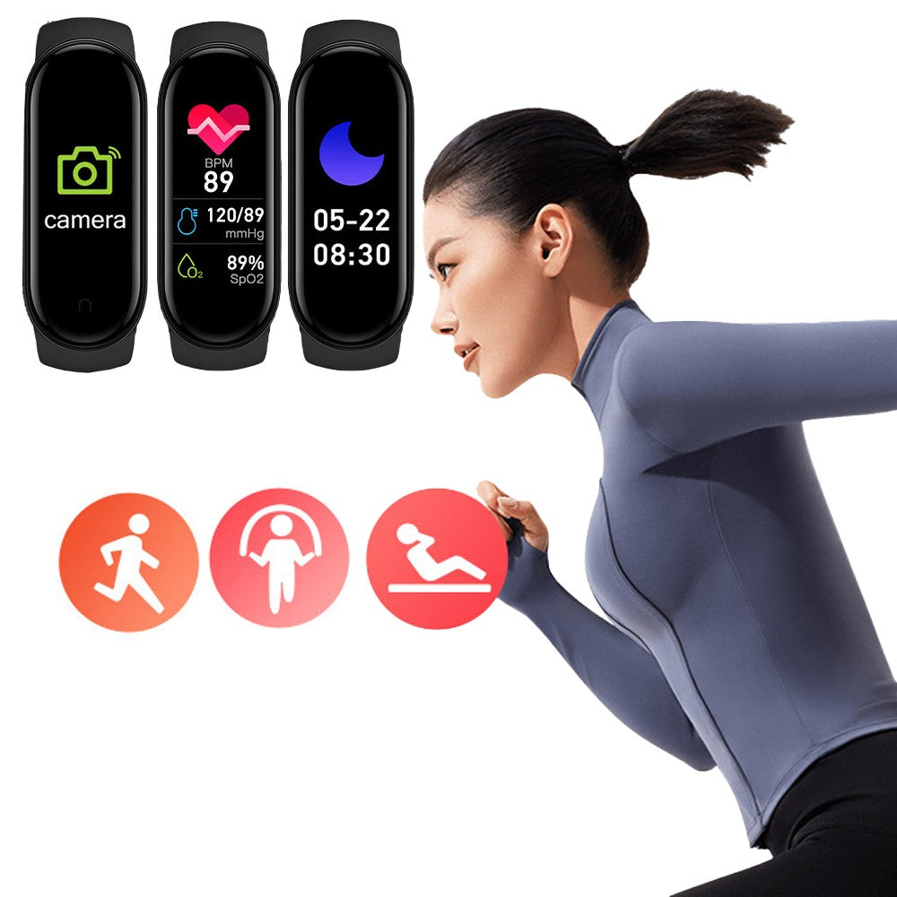 M8 Smart Sports Bracelet Fitness Tracker Heart Rate Monitoring Bracelet - Black