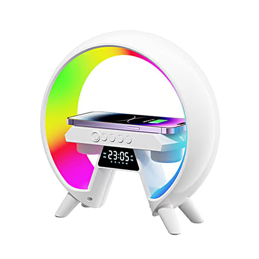 Bluetooth Speaker Alarm Clock with Wireless Charger and Night Light