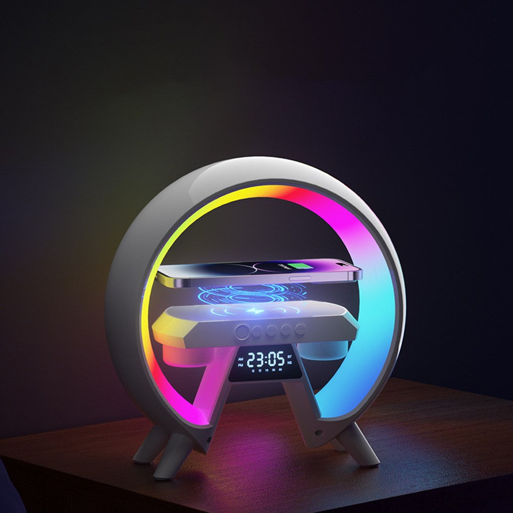Bluetooth Speaker Alarm Clock with Wireless Charger and Night Light