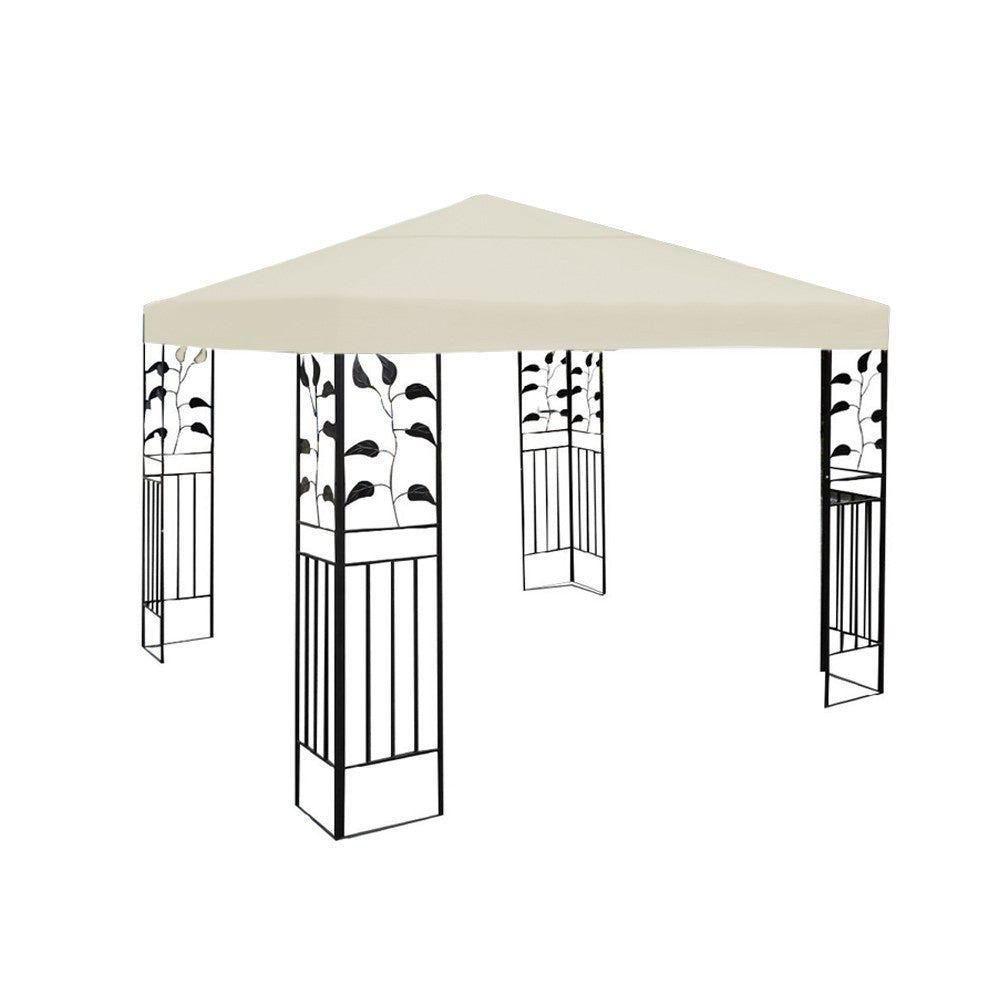 Single Tier 3x3m Gazebo Top Cover Garden Canopy Replacement Top Cover - Beige