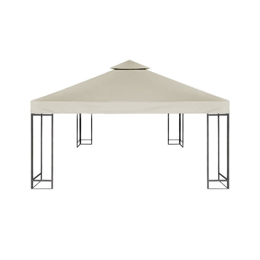 Double Tier 3x3m Gazebo Top Cover Garden Canopy Replacement Top Cover - Beige