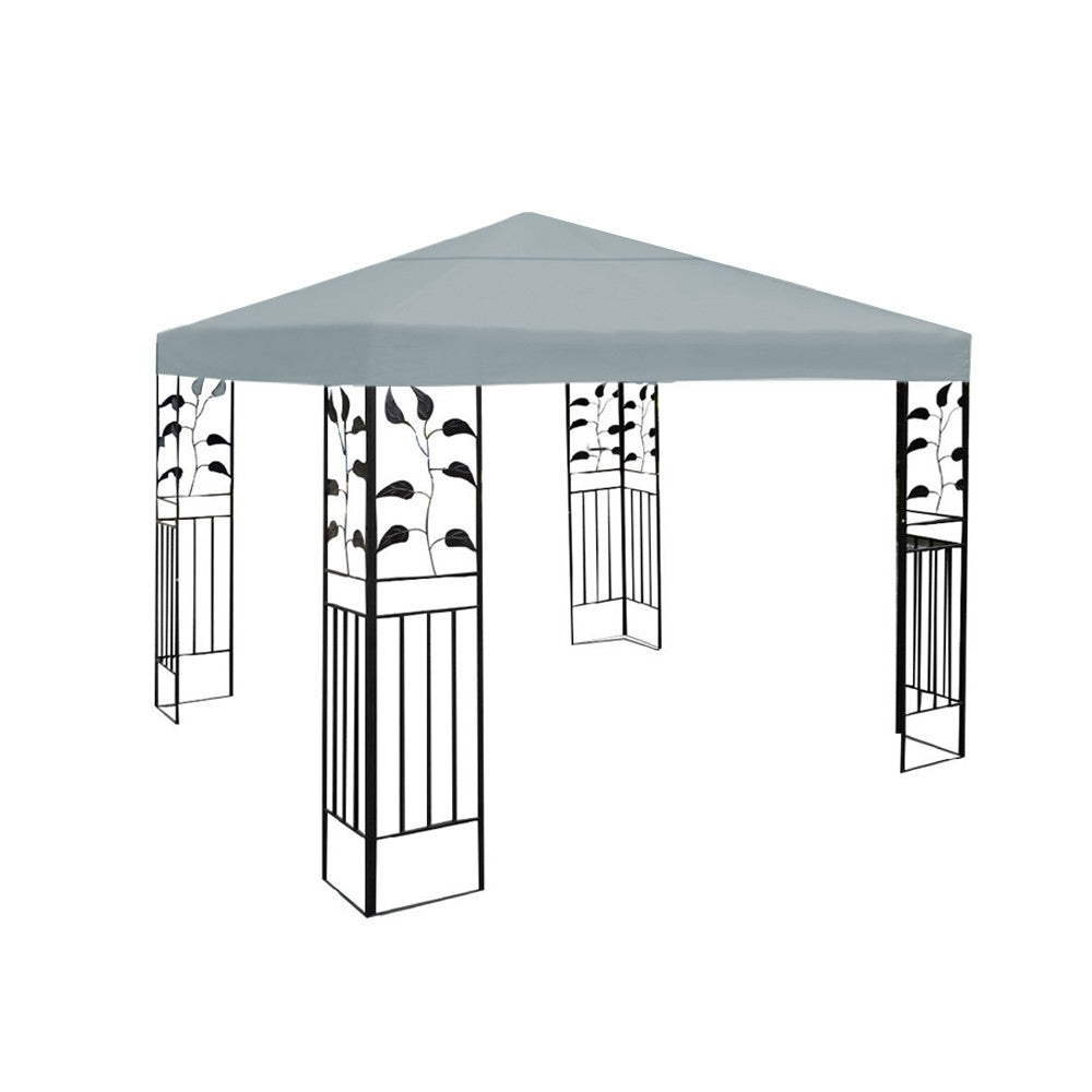 Single Tier 3x3m Gazebo Top Cover Garden Canopy Replacement Top Cover - Grey