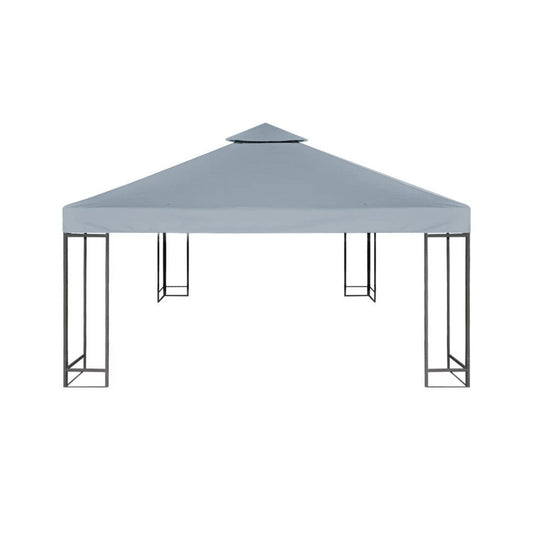 Double Tier 3x3m Gazebo Top Cover Garden Canopy Replacement Top Cover - Grey