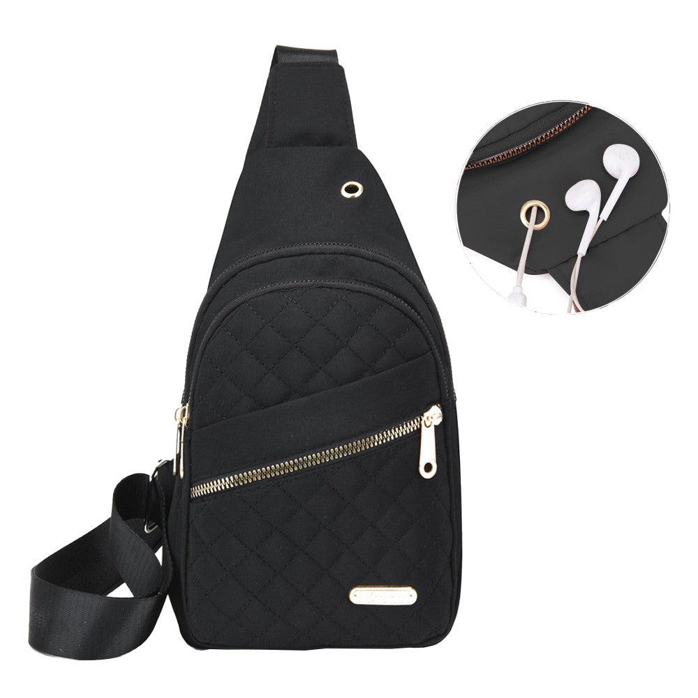 1Pc Women Chest Bag Sling Bag Crossbody Bag Shoulder Bag - Black