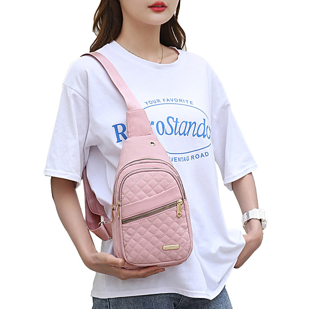 1Pc Women Chest Bag Sling Bag Crossbody Bag Shoulder Bag - Pink