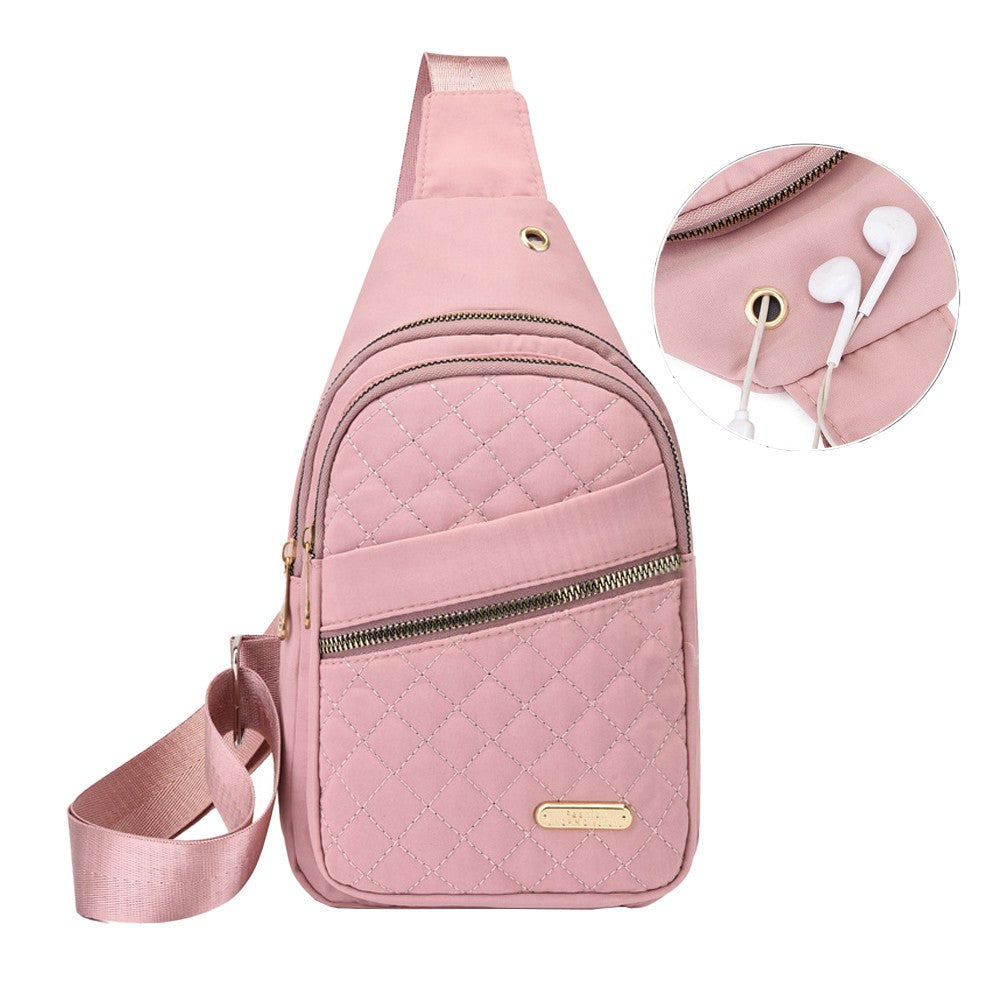1Pc Women Chest Bag Sling Bag Crossbody Bag Shoulder Bag - Pink